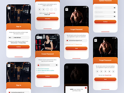 Mobile App Forget Password Screen Design app app design app screen fitness app forget password forget password app screen gym app mobile mobile app mobile screen recover app screen recover password app screen ui ui app uiux yoga app yoga screen