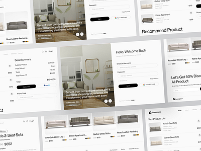 Website - Ecommerce checkout e commerce ecommerce furniture grid landing page looks minimal minimalist product product design shop shopify sofa ui ux web web design