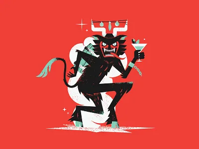 Krampus christmas cocktail demon texture
