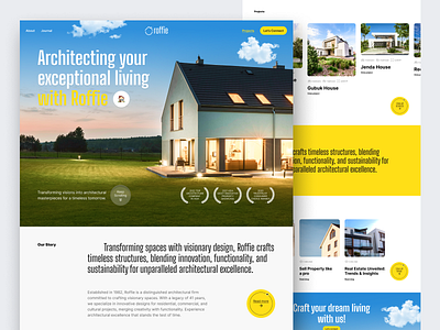 Roffie - Architecture Company Website architecture branding clean exterior design furniture house landing page landing page design property real estate simple ui design uiux ux design website website design