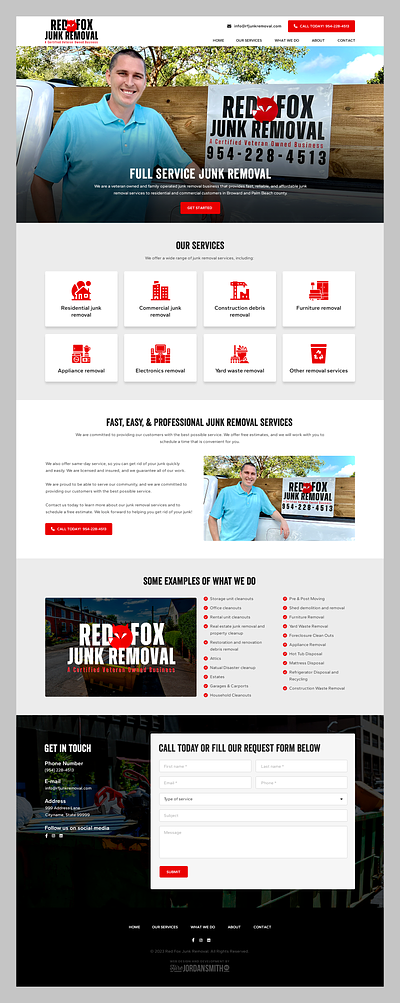 Red Fox Junk Removal // Web Design cleanup commercial disposal junk removal removal service residential service company web design