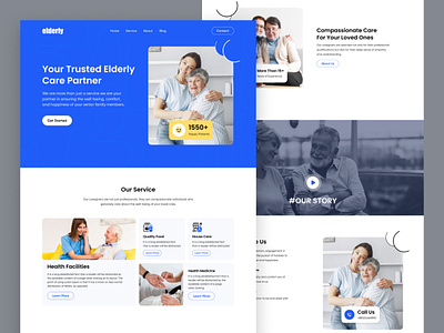 Landing Page Design on Elderly Care care caregiver caregiversupport eldercare elderly elderlycare health healthcare homehealthcare independentliving inhomecare landingpage memorycare nursinghome seniorcare seniorcitizen seniorliving seniors uxui website