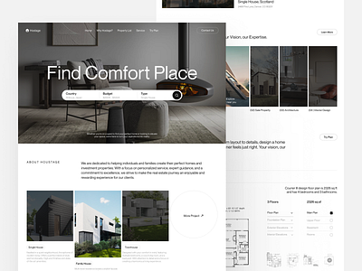 Hostage - Real Estate Landing Page apartment architecture clean design detail home house interface landing page property real estate real estate agency real estate website realtor ui ui design uiux website website design