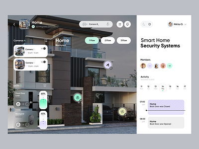 Security for home app design home interior security ui ux web design website