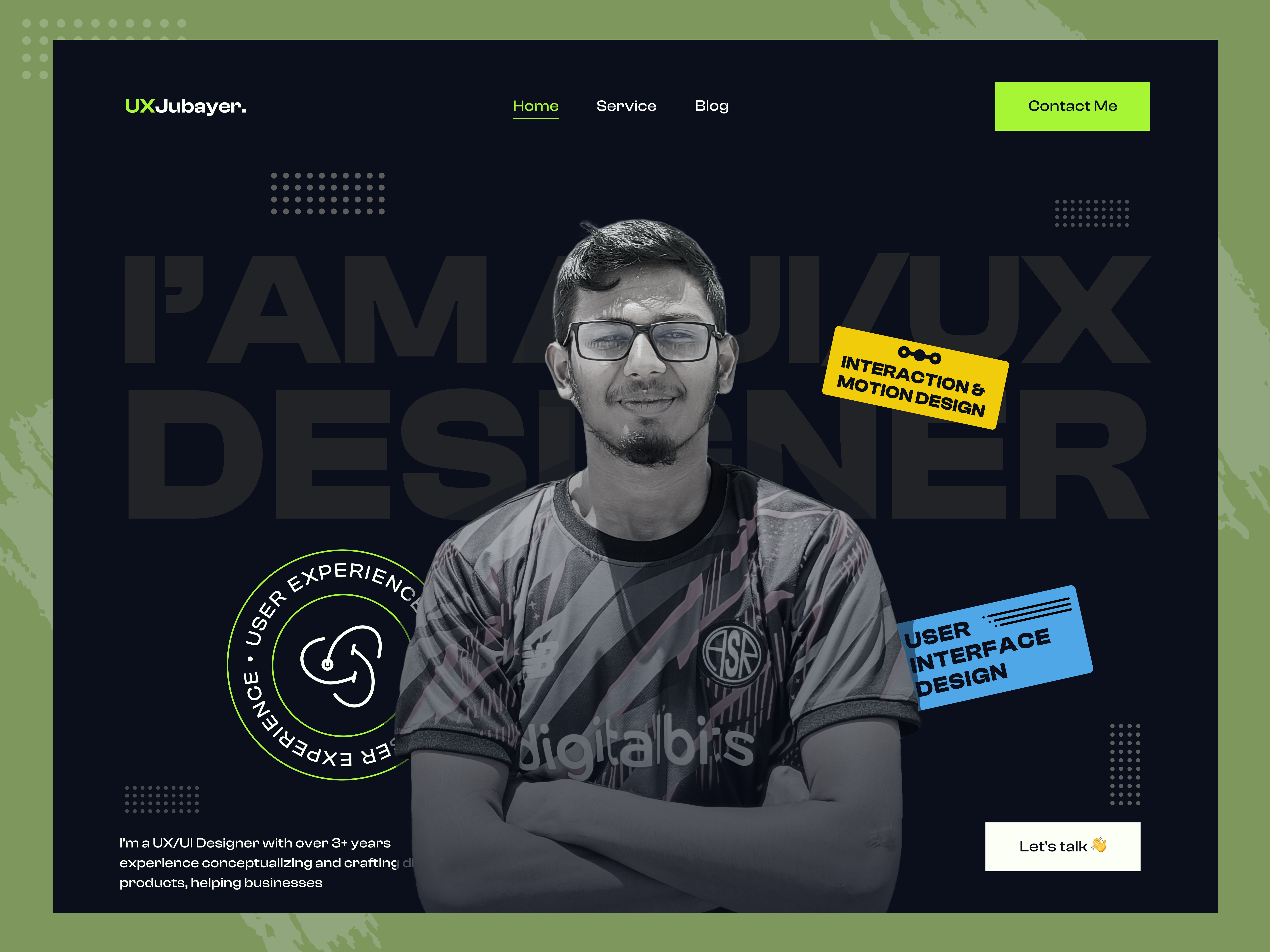 Personal Portfolio Website - Hero Section design header hero hero section homepage landing page personal portfolio portfolio portfolio landing page portfolio website web web design website