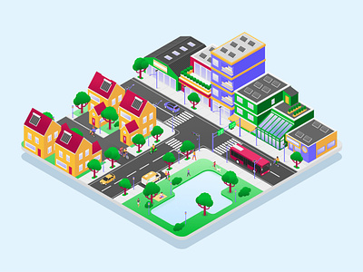 Isometric illustration for delivery service company colorful delivery service design graphic design illustration isometric