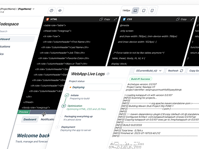 Katappult's Codespace - Low Code Platform app builder code editor ide low code no code website builder