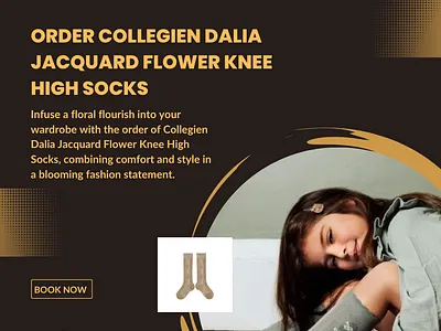 Order Collegien Dalia Jacquard Flower Knee High Socks