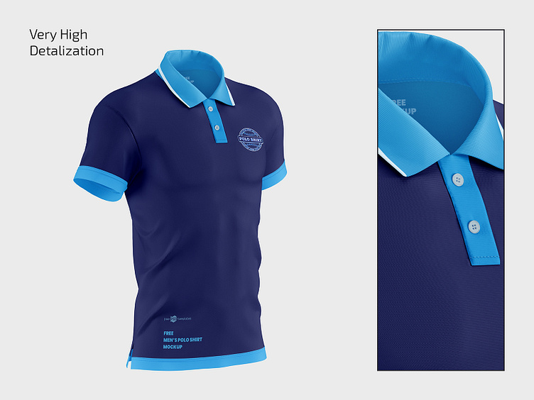 Men’s Polo T-Shirt Mockup by Free PSD Templates on Dribbble