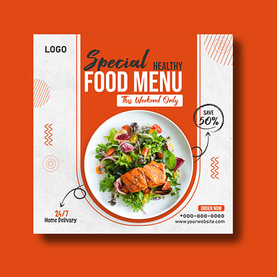 Corporate food menu restaurant social media post design banner branding creative design graphic design illustration modern poster social media post design vector