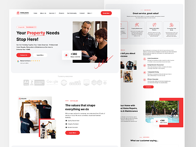 FTUpgrades - Home Repairs Landing Page clean design finishing touches handyman handyman services home home repairs landing page maintenance services minimalist renovations website desig