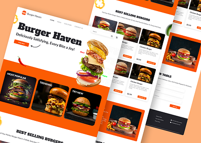 Burger haven Webpage burger burger landing page fast food food webpage ui