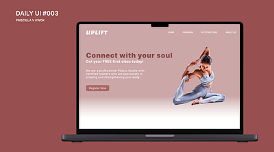 DailyUI #003 dailyui dailyui003 design landing page pilates website ui uiux website