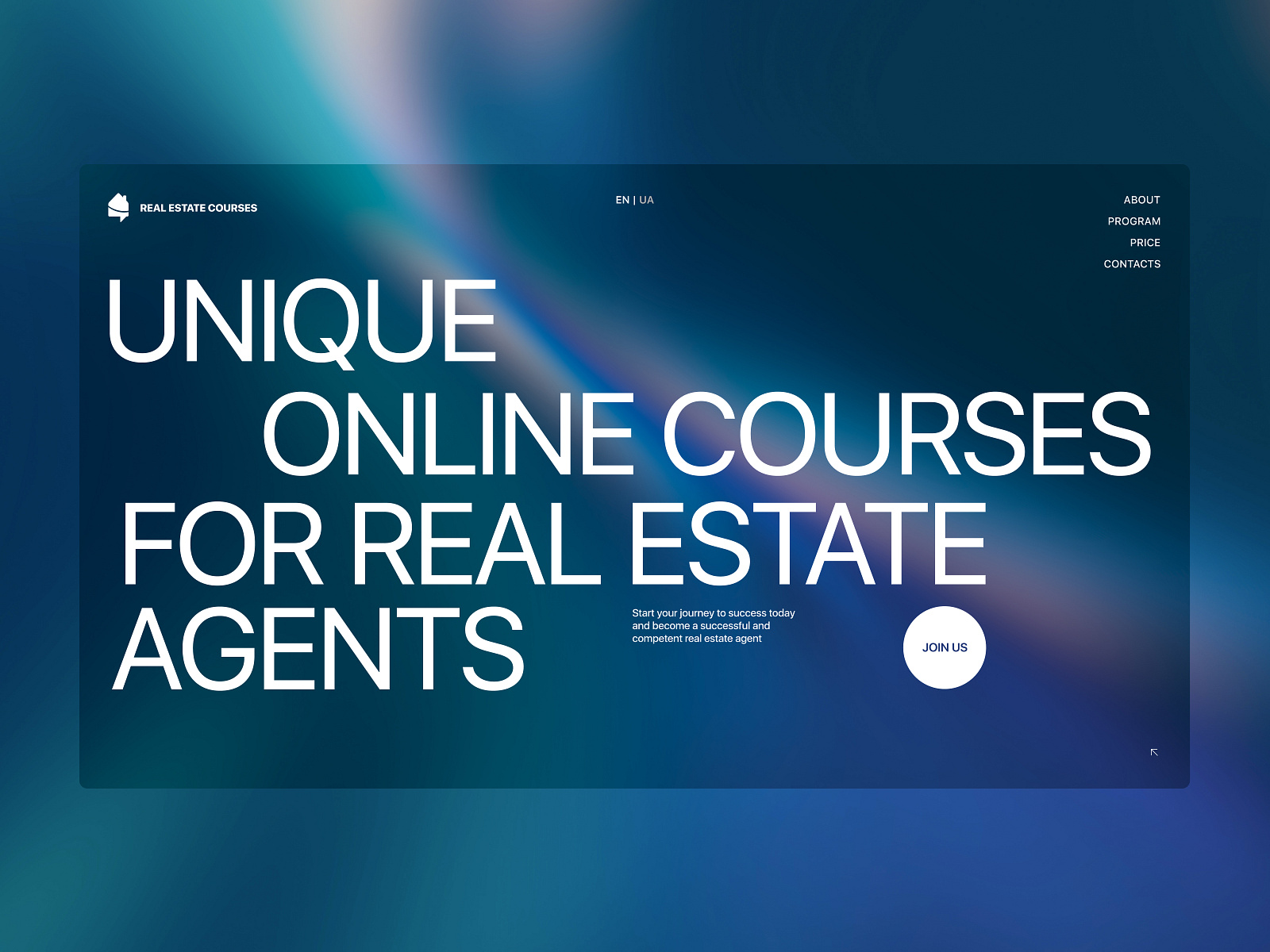 Landing page for the online course for real estate agents by Viktoriia