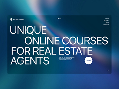 Landing page for the online course for real estate agents branding design figma illustration landing page logo site ui ux web website