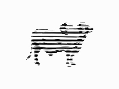 Art Line Brahman Cow Logo buffalo