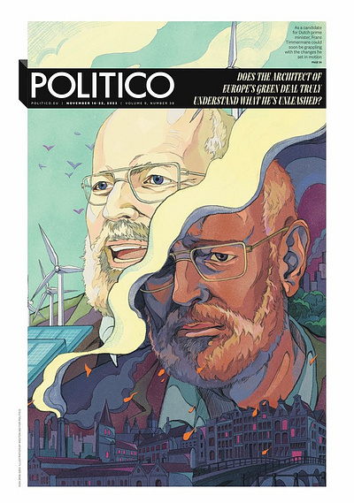 Politico X Weston Wei europe magazine cover political portraits