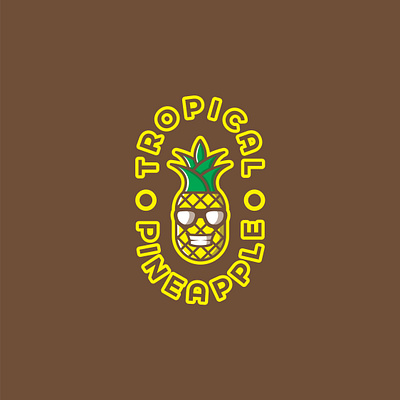 Tropical Pineapple Mascot Logo app branding design food logo graphic design illustration logo mascot typography vector
