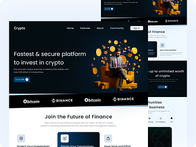 Crypto Web Page UI branding crypto designer ui ux web design