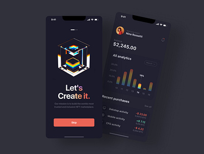 Platform app brand concept design gradient graphic marketplace marketplace app ntf platform ui wallet