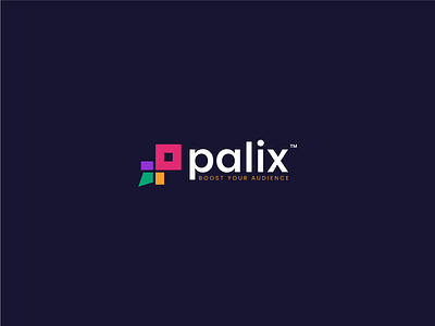 Palix audience boost colorfull cool digital flat letter p modern monogram p p rocket simple social media