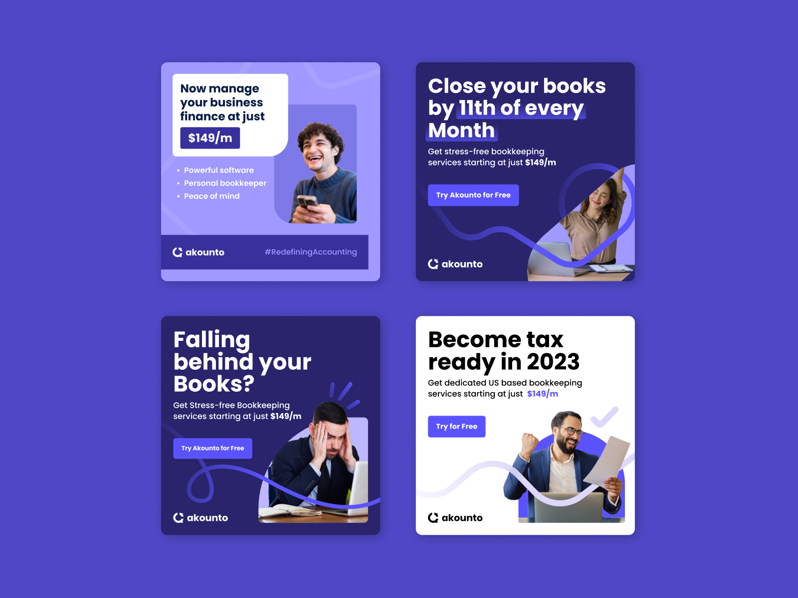 Akounto Ad Creatives ad creatives ad design design graphic design linkedinads saas social media ads