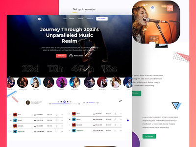 MuseOn Website figma landing page music landing page music website ui