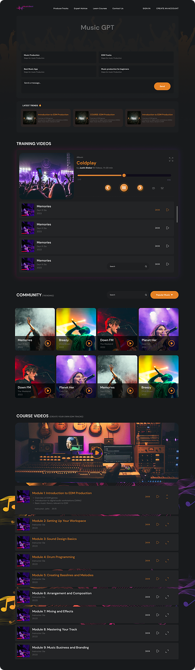 MusicBeat AI App - Trending ai app artificial intelligence beats beta design designed expert figma latest learn music music app ui sound app ui uiux user experience ux web website