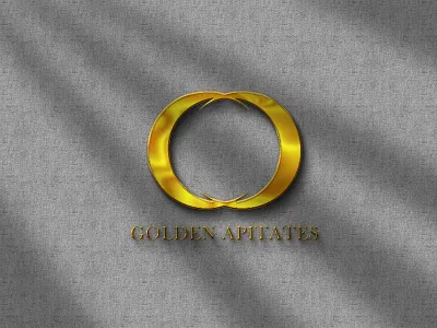 GOLDEN APITATES LOGO 3D MOCKUP 3d branding graphic design logo