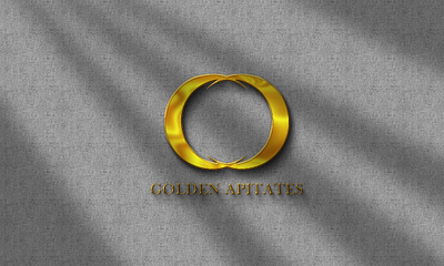 GOLDEN APITATES LOGO 3D MOCKUP 3d branding graphic design logo