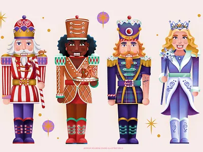 Nutcrackers adobe illustrator adobe photoshop amsterdam christmas design digital illustration illustration nutcrackers packaging illustration