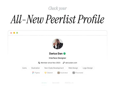 All-New Peerlist Profile clean design clean ui designer portfolio minimalist design peerlist peerlist profile personal website portfolio portfolio inspiration professional network profile resume user profile work profile