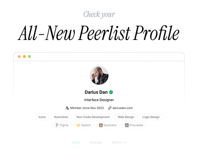 All-New Peerlist Profile clean design clean ui designer portfolio minimalist design peerlist peerlist profile personal website portfolio portfolio inspiration professional network profile resume user profile work profile