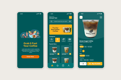 UI UX Coffee Order Mobile App coffee icon interface logo mobile apps ui user experience ux
