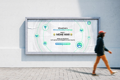 Meme war banner design for WheelCoin web3 green mobility app.... banner banner design brand design branding carbon neutral crypto design graphic design green mobility marketing meme war minimal post post design poster poster design social media sustainability technology web3