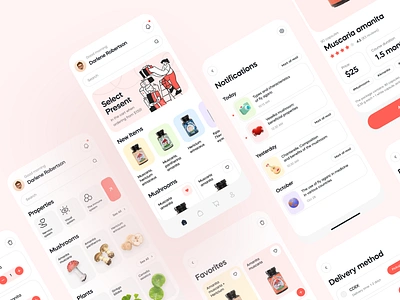 Amanita - Mushrooms Mobile Store app design daily ui flat design ios mobile app mobile app design mobile shopping mobile store mobile store app phone app store app store design ui inspiration ui ux design