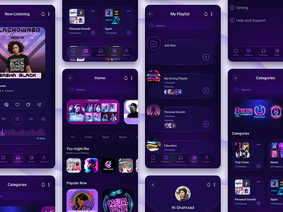Podcast's App figma podcast ui ux