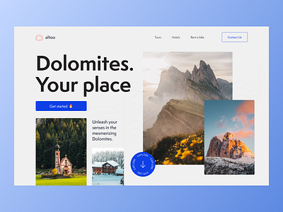 Dolomites Landing Page clean design flat minimal ui vector web