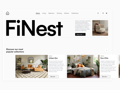 Finest - Furniture store (e-commerce) design e commerce minimalistic online store ui ux web website