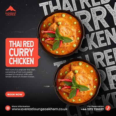 Thai Red Chicken Curry - Social Media Post design flyer food post graphic design poster promotional socialmedia