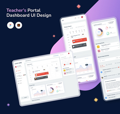 Teacher's Portal Dashboard UI Design dashboard dashboard design design teacher portal ui uiux userinterfacedesign web webdesign