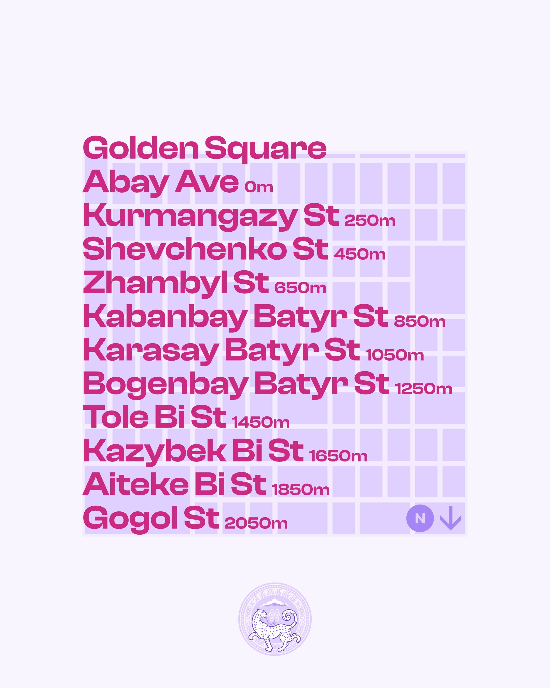 Almaty, Golden Square. Apparel prints almaty apparel kazakh kazakhstan print qazaq qazaqstan typography vector