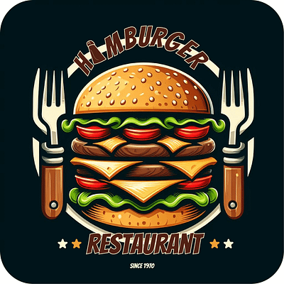 Hamburger Restaurant Logo - Daily UI 052 daily dailyui052 hamburger icon hamburgerrestaurantlogo icon logo restaurant ui uix101 ux