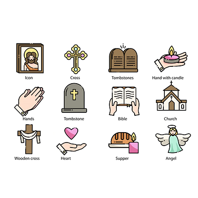Christian 2d animation blessings christian community design expression faith flat icons illustration joy love motion positivity
