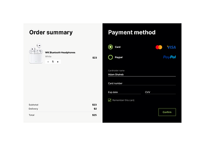 Crdit Card Checkout Daily UI #02 ui