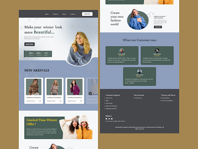 Winterwear: E-commerce Web Page 3d animation appwebsite dailyui design ecommerce figma graphic design landingpage uiux webdesign webpage