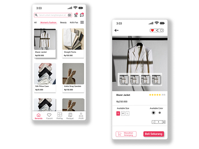 E-Commerce - Collection Page & Product Details collection page design mobile app vector