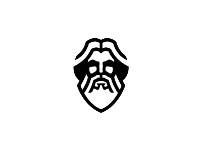 Zeus alex seciu beard logo branding face logo god logo logo design man logo negative space shadow zeus logo
