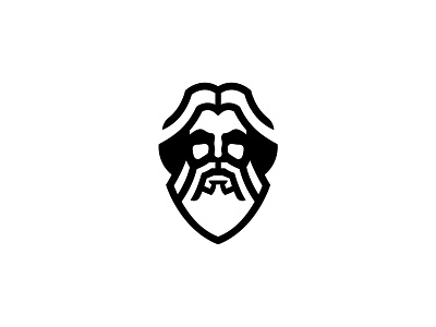 Zeus alex seciu beard logo branding face logo god logo logo design man logo negative space shadow zeus logo