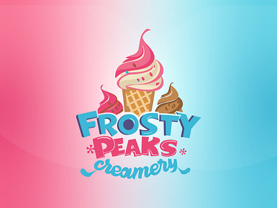 Frosty Peaks Creamery creative art graphic design
